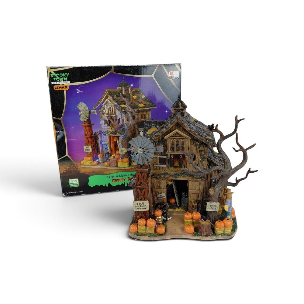 Lemax Creepy Barn Lighted Building Pumpkin Hollow Collection 2005 Box Retired